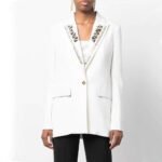 Autumn new metal hot stamping design with a one button style small suit and heavy-duty jacket