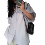 Big sleeve cage shirt women's top