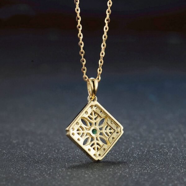 Natural Emerald 14K Gold Women's Pendant - Image 3